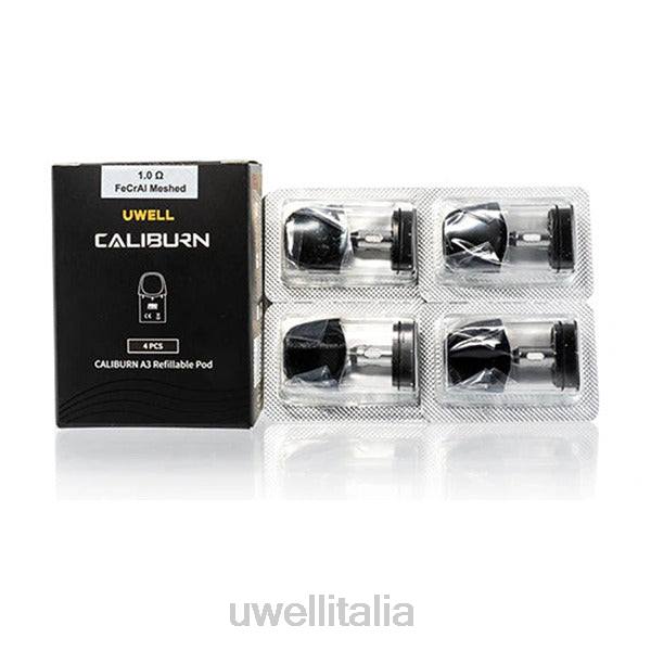 UWELL E Cig - UWELL CALIBURN A3 cialde sostitutive | Confezione da 4 RJHB18 1,0 ohm
