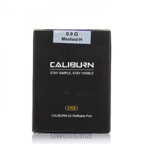 UWELL Italia - UWELL CALIBURN A2 cialde sostitutive | Confezione da 4 RJHB1 fecral un2 mesh-h 0,9ohm