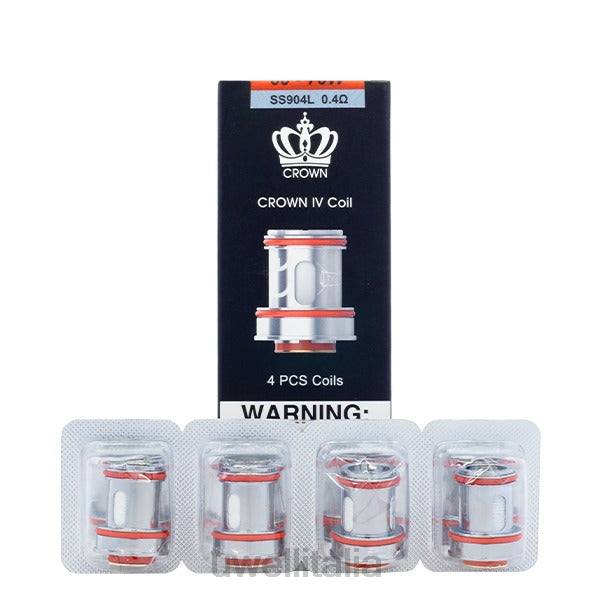 UWELL Milano - UWELL CROWN 4 Bobine di ricambio (confezione da 4) RJHB182 doppia bobina da 0,2ohm