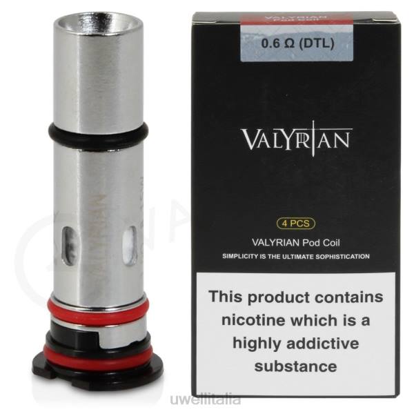 UWELL Vape Flavours - UWELL VALYRIAN Bobine di ricambio per pod (confezione da 4) RJHB34 0,6ohm dtl
