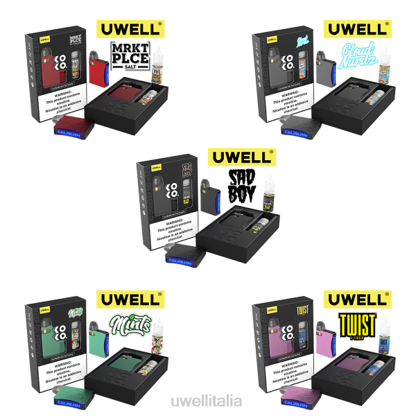 Best UWELL Flavours - UWELL CALIBURN AK3 kit + pod a3s 0.8ohm (x2) + daddy\'s vapor 10ml sali 50mg RJHB245 crl: rosso/flv: mangoberry pera fuji