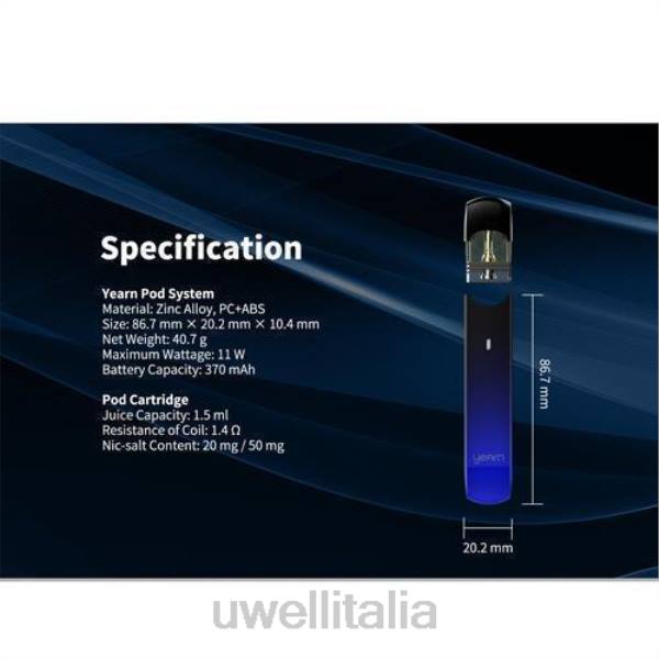 UWELL Disposable Vape - UWELL YEARN dispositivo pod (pod non inclusi) RJHB256 grigio