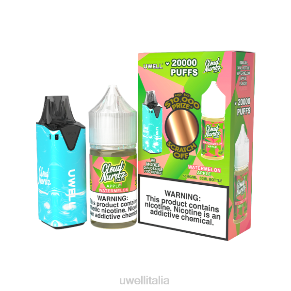 Best UWELL Flavours - UWELL V6 dispositivo usa e getta + succo di papà da 30 ml - pacchetto in collaborazione RJHB205 clr: blu/flv: mela anguria 50 mg