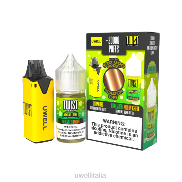 UWELL Milano - UWELL V6 dispositivo usa e getta + succo di papà da 30 ml - pacchetto in collaborazione RJHB212 clr: rosso/flv: biscotto al burro 48mg