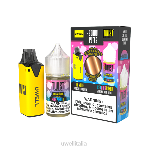 UWELL Milano - UWELL V6 dispositivo usa e getta + succo di papà da 30 ml - pacchetto in collaborazione RJHB212 clr: rosso/flv: biscotto al burro 48mg